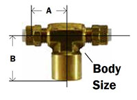 Flareless Female Branch Tee Diagram